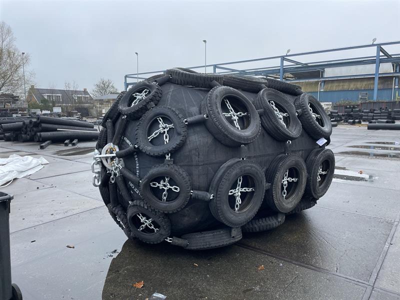 Pneumatisk fender med däcks-nät