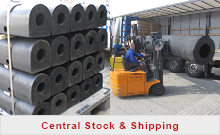 Central stock and shipping rubber fenders