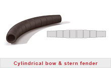 Cylindrical bow & stern fender