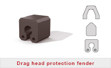 Drag head protection fender