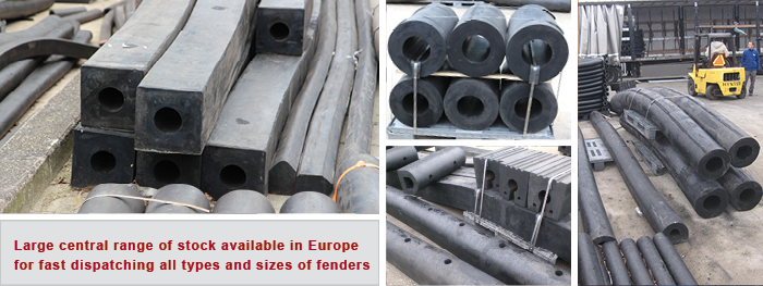 Central stock rubber fenders