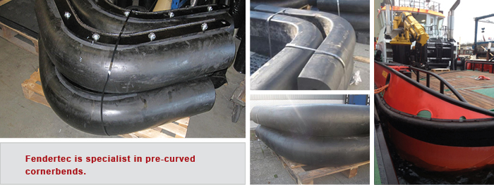 Pre-curved cornerbends - Corner bends rubber fenders